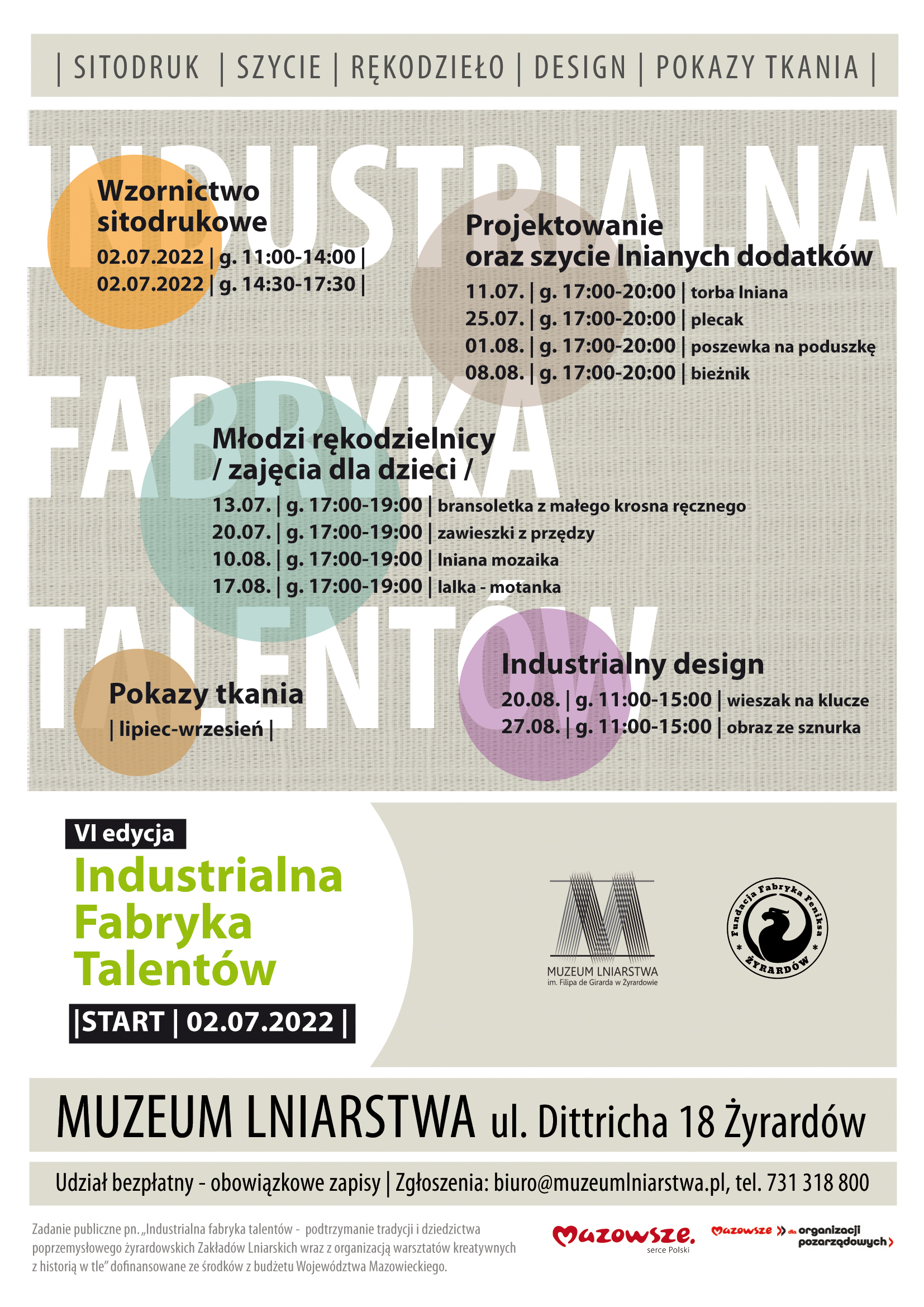 Industrialna Fabryka Talentów - harmonogram